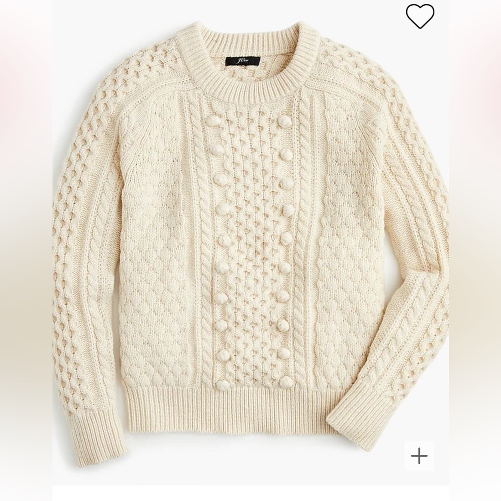 J. Crew Popcorn cableknit sweater, M